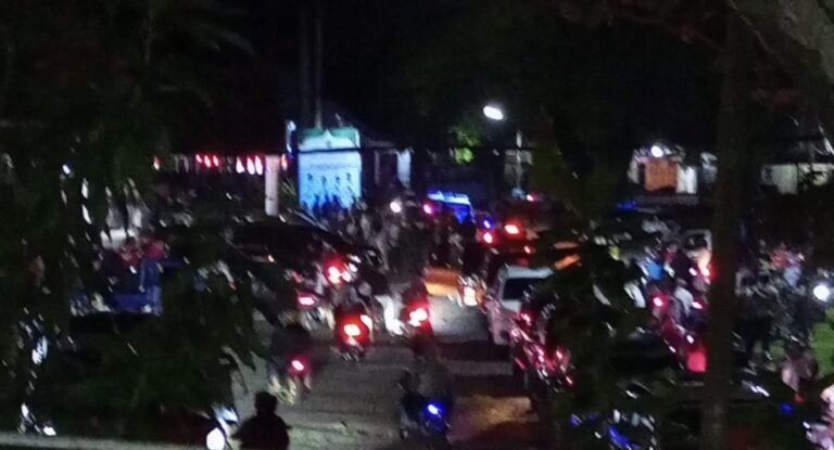 Suasana malam takbiran di Tahuna.(foto:ist)