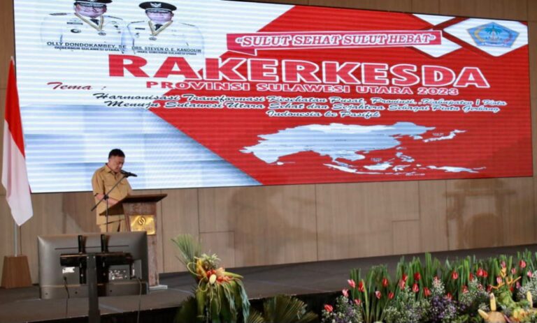 Menuju Sistem Kesehatan Berkualitas, Gubernur Sulut Buka Rakerkesda Gubernur Sulut Olly Dondokambey membuka Rakerkesda Provinsi Sulut 2023, di Hotel The Sentra Manado, Selasa (4/7).(Foto:ist)