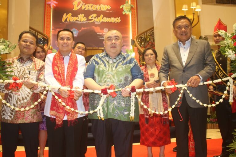 Gubernur Sulut, Olly Dondokambey membuka 'Discover North Sulawesi 2023' di Hotel Borobudur Jakarta.(foto:ist)