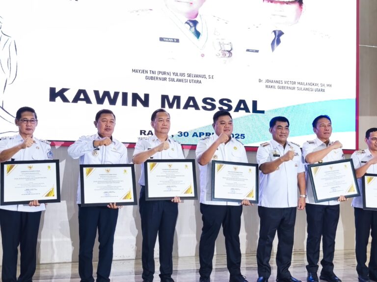 Wabup dan Kadis Dukcapil Sangihe Hadiri Kawin Massal di Pemprov Sulut