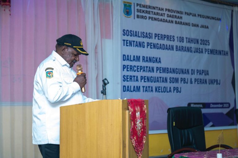 Pemprov Papua Pegunungan Sosialisasikan Perpres 108/2025 untuk Percepatan Pengadaan Barang/Jasa